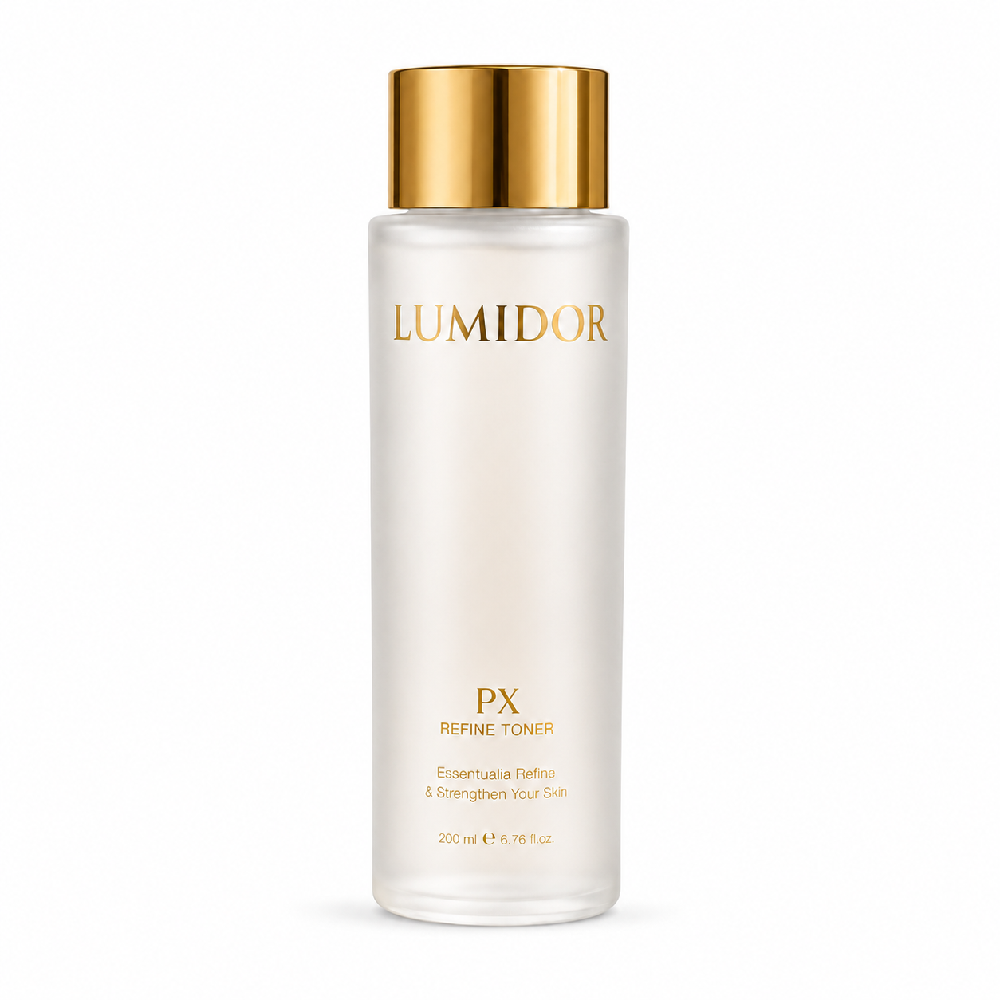 Lumidor PX Refine Toner obok kropli esencji